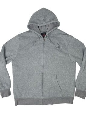 Yoki Outerwear Mens XL Full Zip Hoodie Gray Fleece Lined Cozy Soft